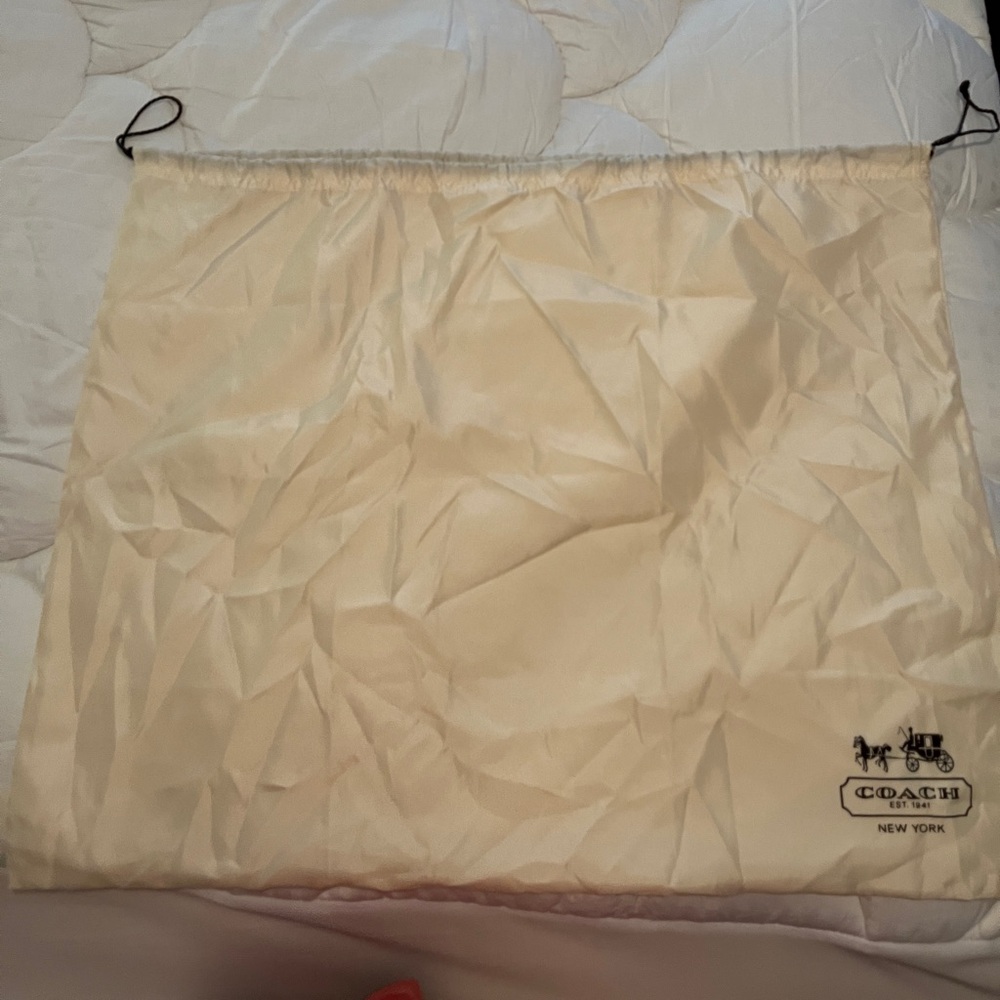 Large Coach  Beige Dust Bag with Logo